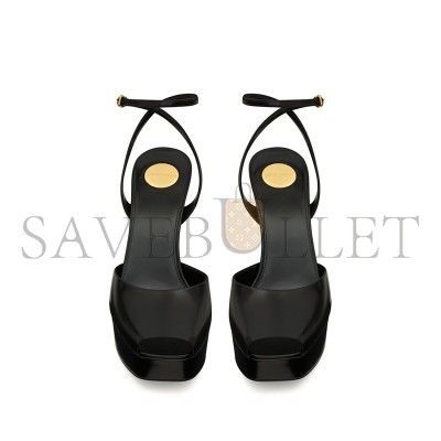 YSL LA SCANDALE PLATFORM SANDALS IN SMOOTH LEATHER 820629AACSQ1000